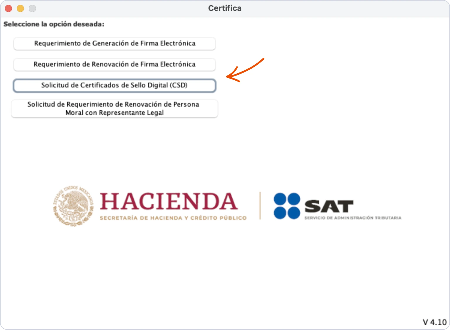 Instrucciones de la aplicación Certifica