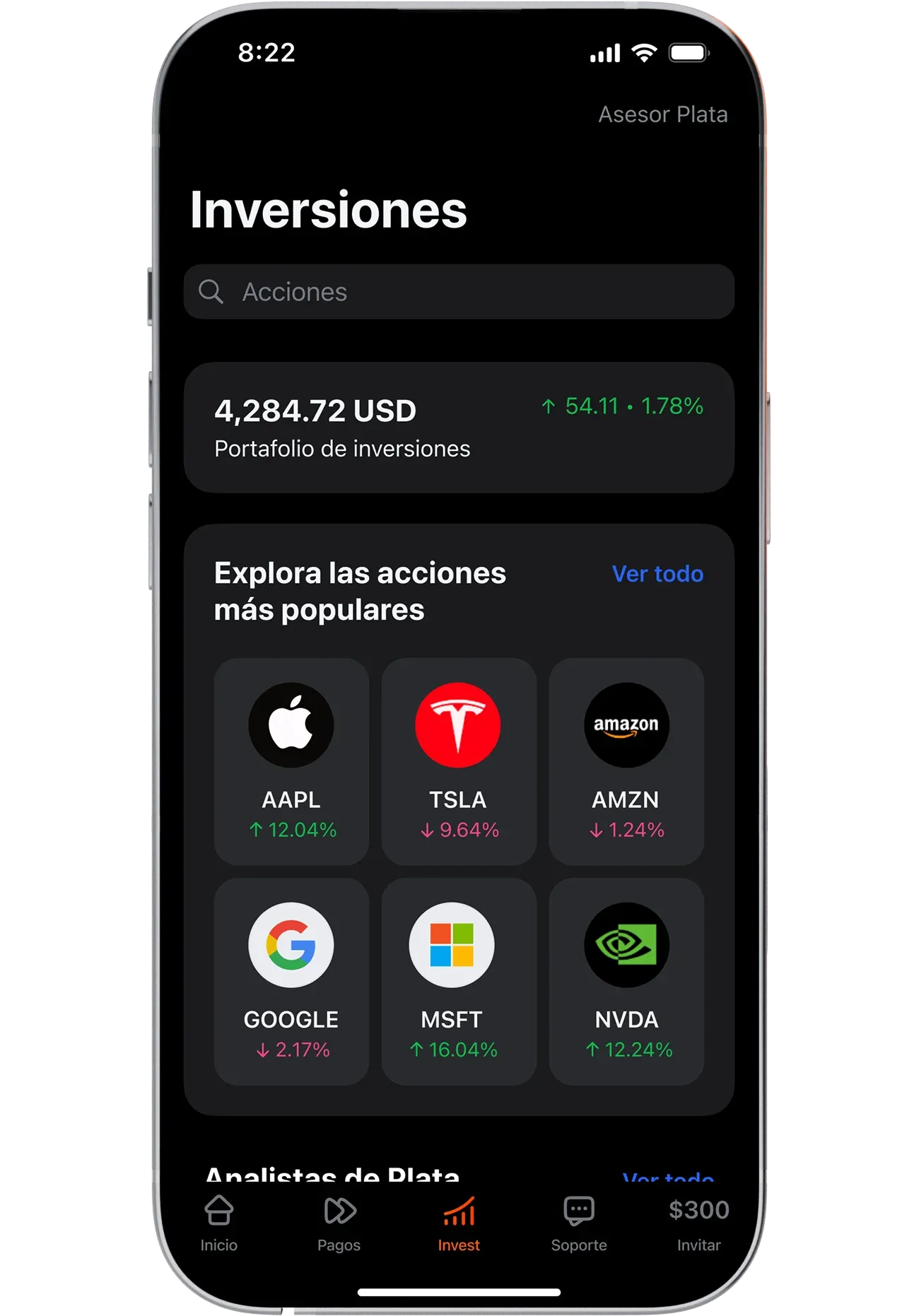 Invierte en acciones y ETFs